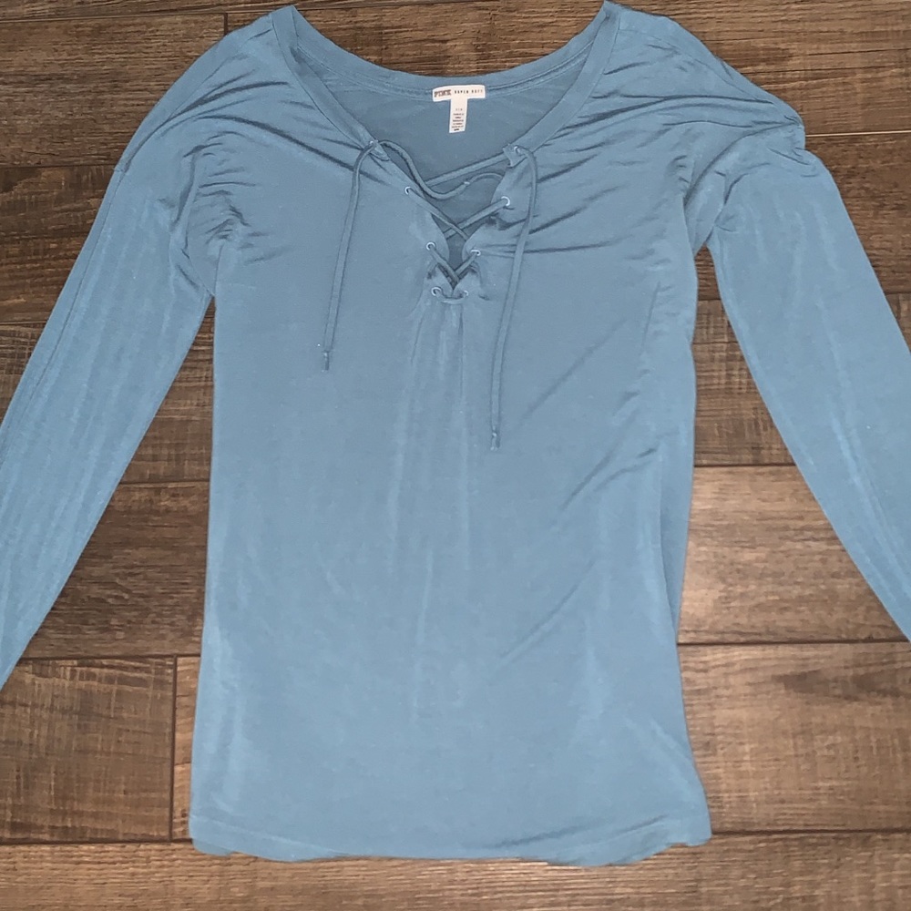 Victoria’s Secret Pink (super soft) tie up shirt.